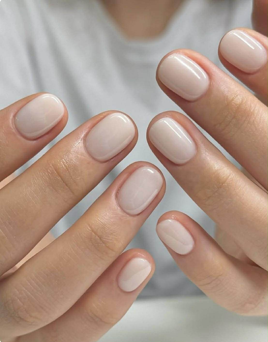 Natural nude gel nails by 12:47 Beauty